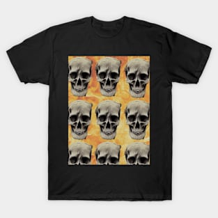 Burning Skulls Design T-Shirt